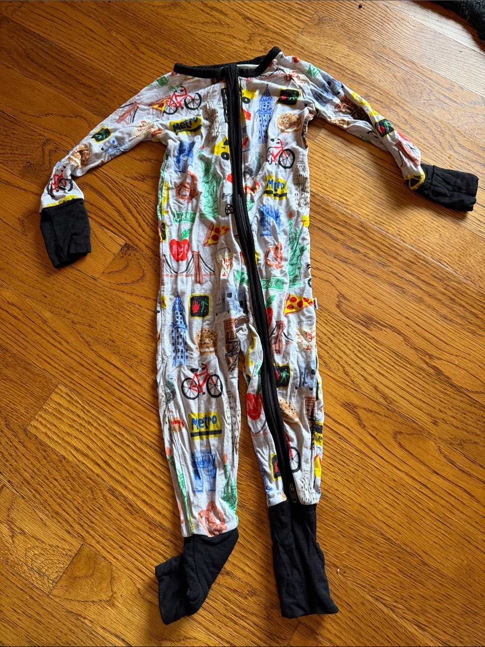 Little Sleepies NYC Zip-Front One-Piece Pajamas